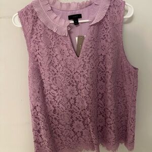 J.Crew NWT Lace ruffleneck top XL